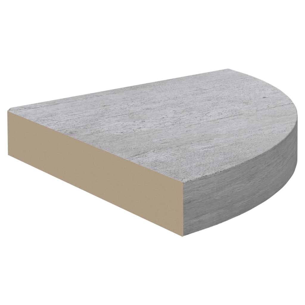 Mensole Angolari 4pz Grigio Cemento 25x25x3,8 cm in MDF 326635