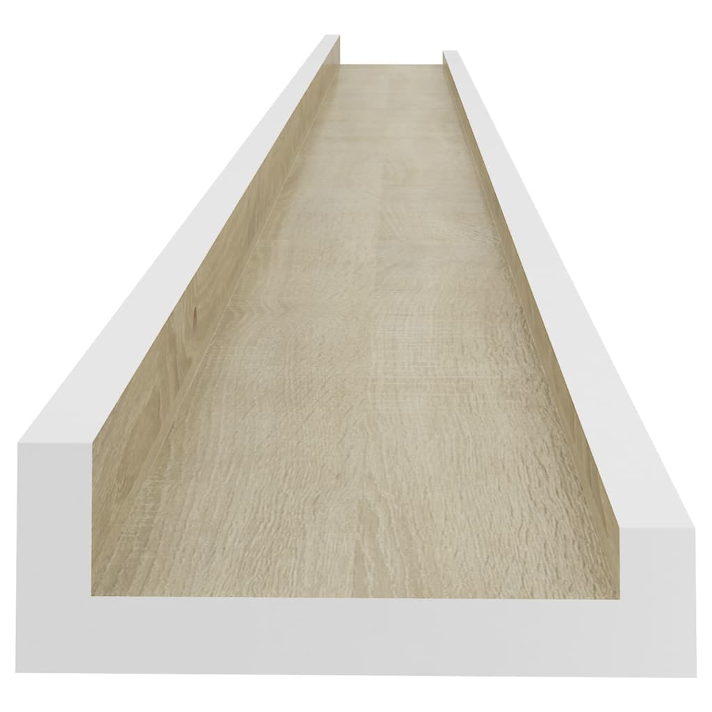 Mensole da Parete 4 pz Bianco e Rovere Sonoma 115x9x3 cm cod mxl 33064