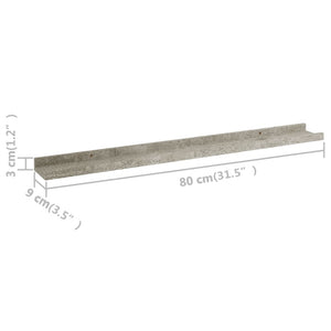 Mensole da Parete 2 pz Grigio Cemento 80x9x3 cm cod mxl 48792