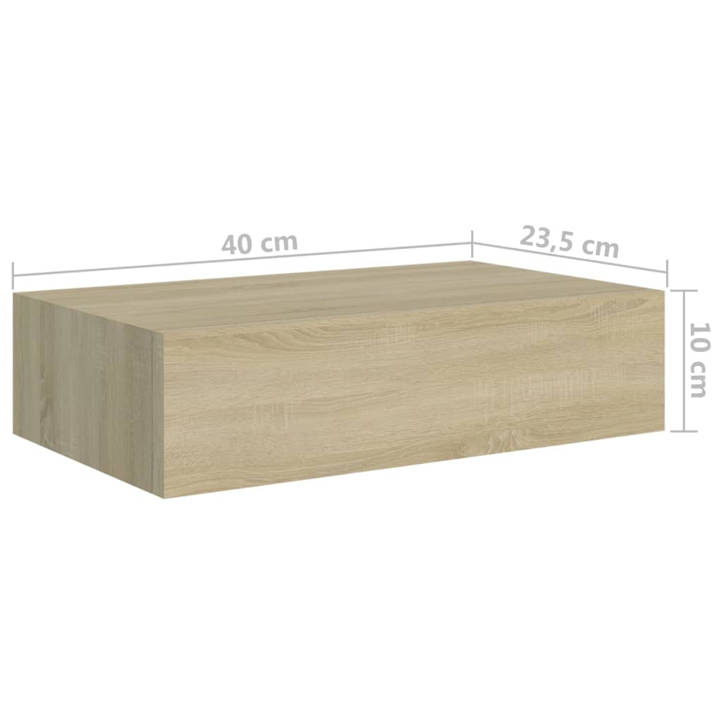 Scaffali con Cassetti da Parete 2pz Rovere 40x23,5x10 cm in MDF cod mxl 45673