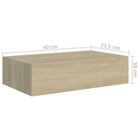 Scaffali con Cassetti da Parete 2pz Rovere 40x23,5x10 cm in MDF cod mxl 45673