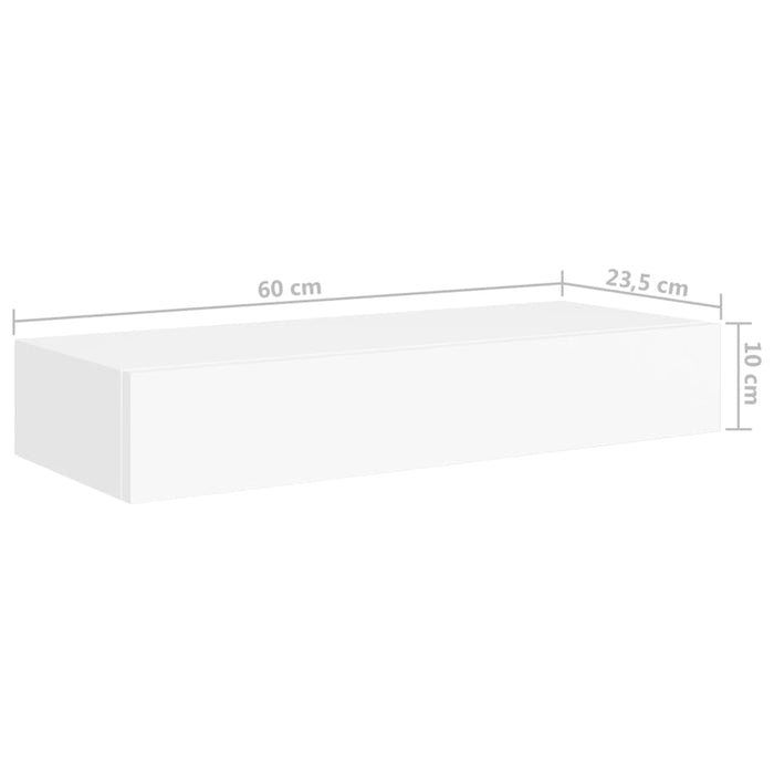 Scaffale con Cassetti da Parete Bianco 60x23,5x10 cm in MDF cod mxl 33602