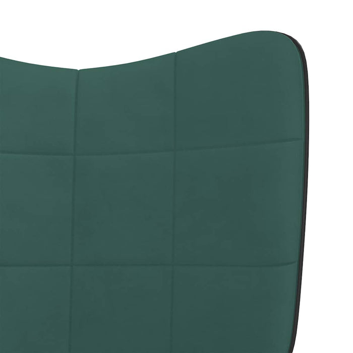 Sedia a Dondolo Verde Scuro in Velluto e PVC 327877