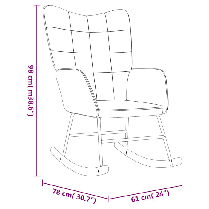 Sedia a Dondolo Verde Scuro in Velluto e PVC 327877