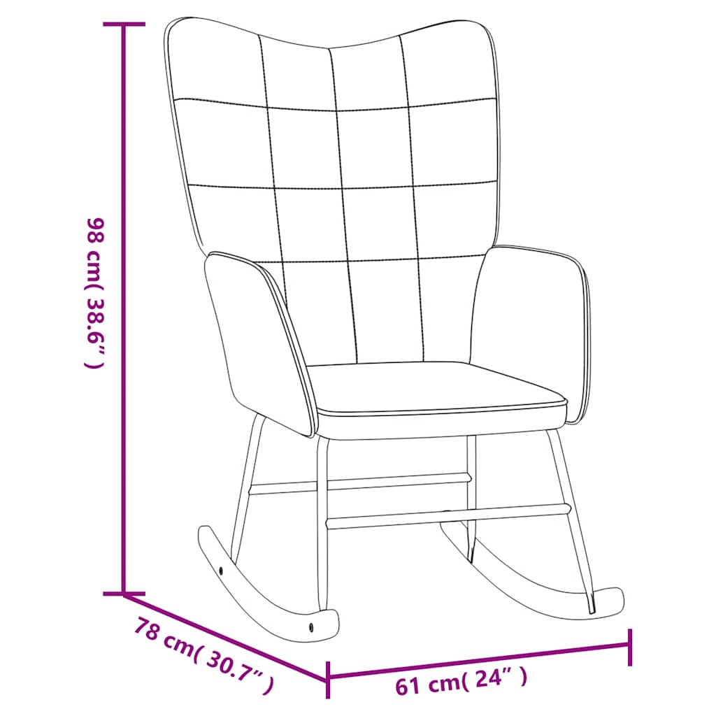 Sedia a Dondolo Nera in Velluto e PVC 327881