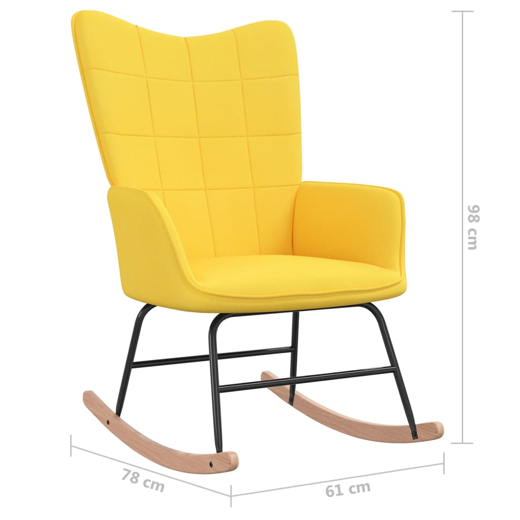 Sedia a Dondolo Giallo Senape in Tessuto cod mxl 50927