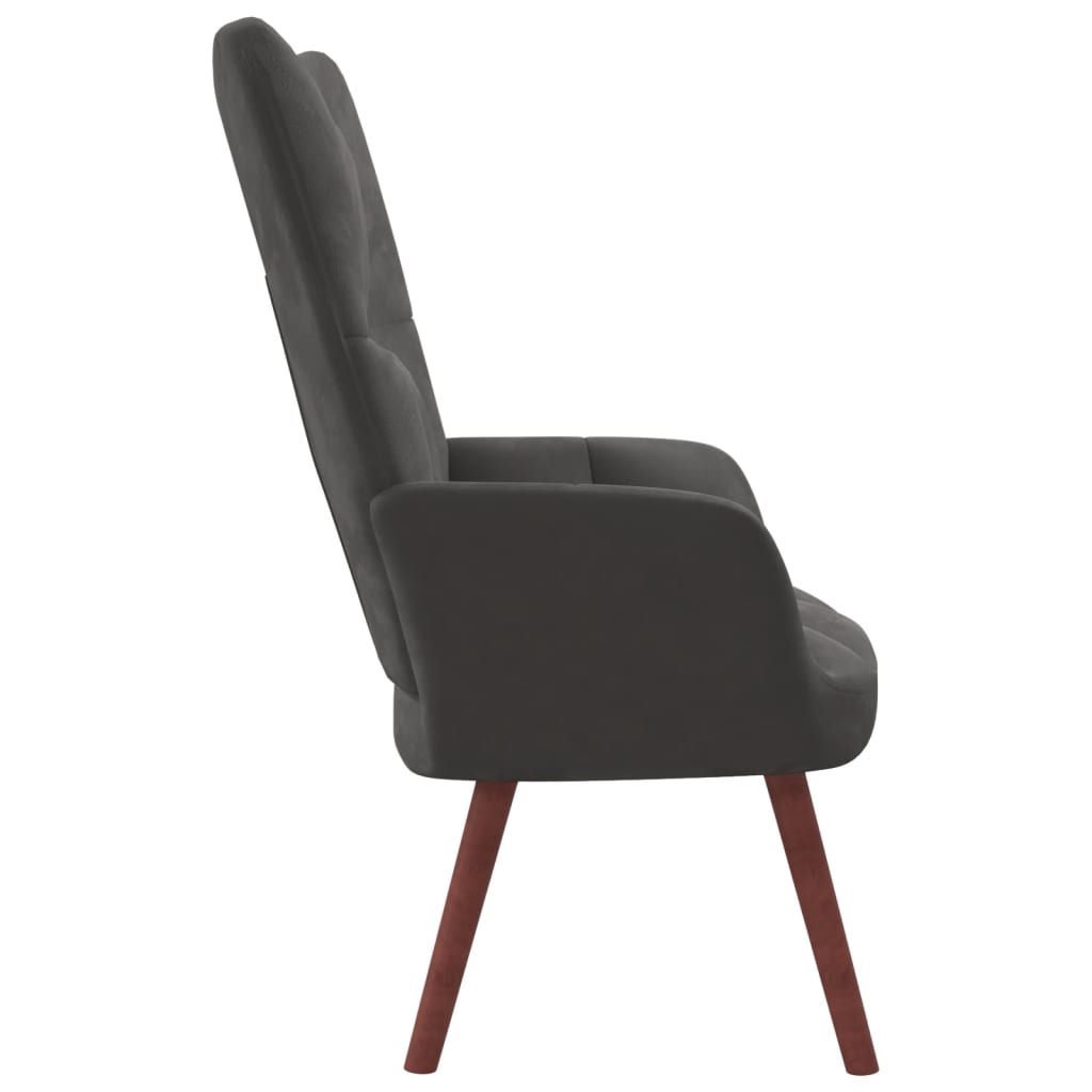 Sedia Relax Grigio Scuro in Velluto 328052