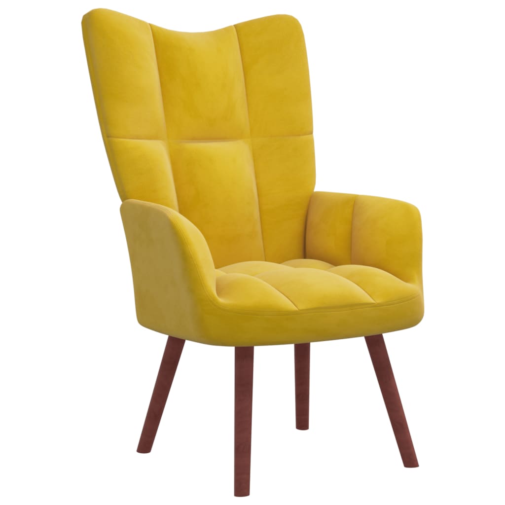 Sedia Relax Giallo Senape in Velluto 328058