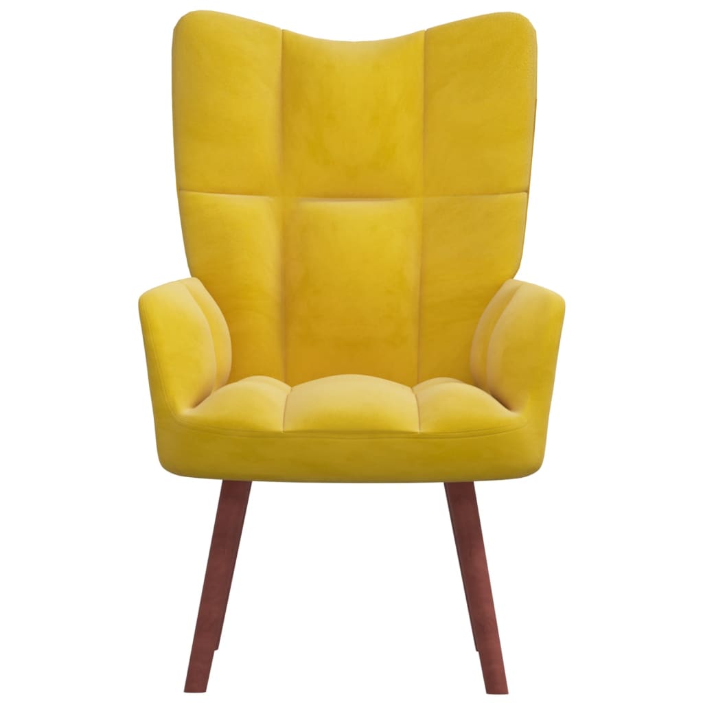 Sedia Relax Giallo Senape in Velluto 328058