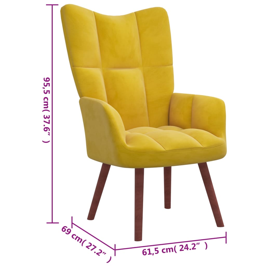 Sedia Relax Giallo Senape in Velluto 328058