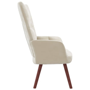 Sedia Relax Bianco Crema Velluto 328060