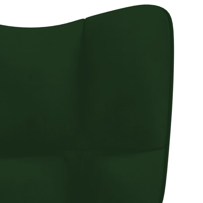 Poltrona Relax con Poggiapiedi Verde Scuro in Velluto cod mxl 21091