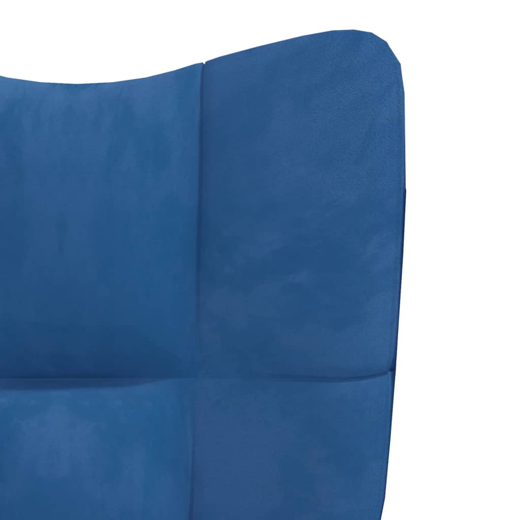 Poltrona Relax con Poggiapiedi Blu in Velluto cod mxl 15030