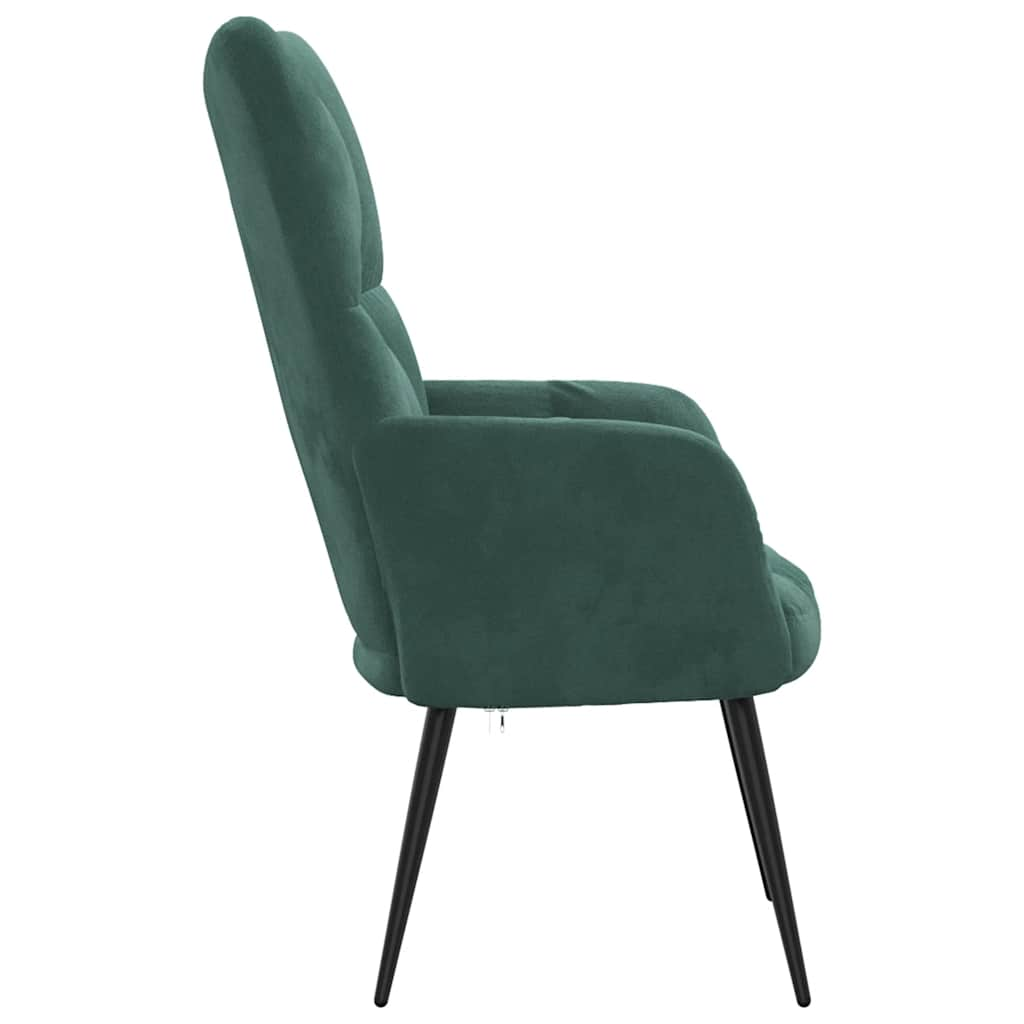 Sedia Relax Verde Scuro in Velluto 328075