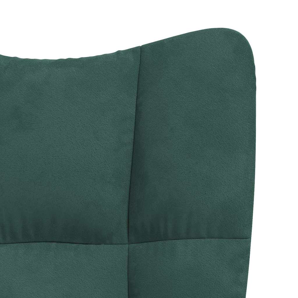 Sedia Relax Verde Scuro in Velluto 328075