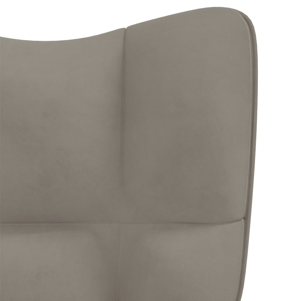 Poltrona Relax con Poggiapiedi Grigio Chiaro in Velluto cod mxl 32590