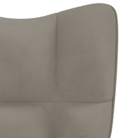 Poltrona Relax con Poggiapiedi Grigio Chiaro in Velluto cod mxl 32590