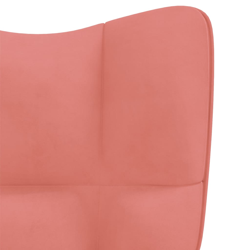 Poltrona Relax con Poggiapiedi Rosa in Velluto cod mxl 7316