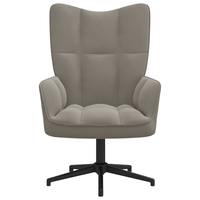 Sedia Relax Grigio Chiaro in Velluto 328095