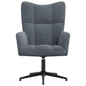 Sedia Relax Grigio Scuro in Velluto 328096