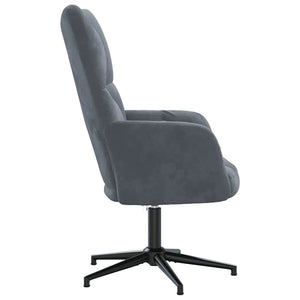 Sedia Relax Grigio Scuro in Velluto 328096