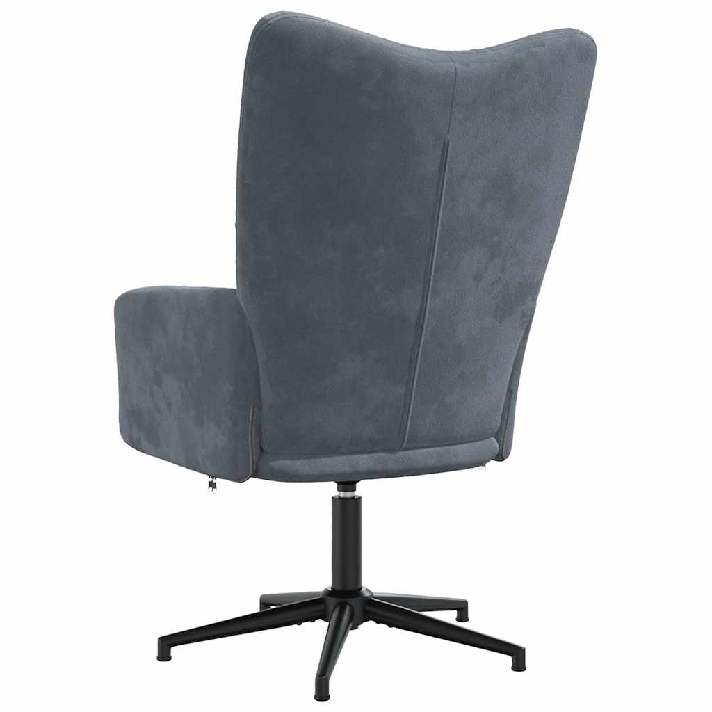 Sedia Relax Grigio Scuro in Velluto 328096