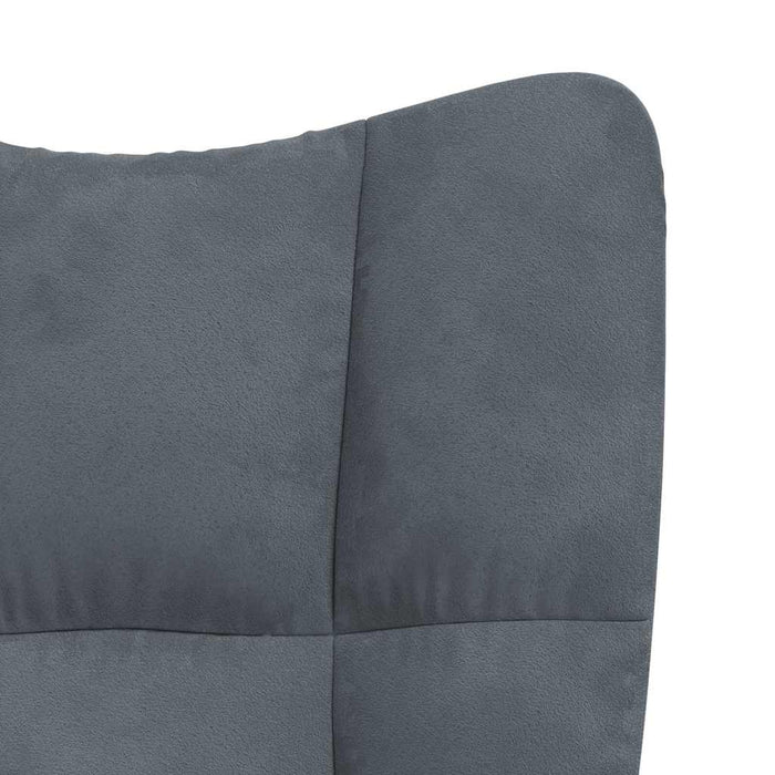 Sedia Relax Grigio Scuro in Velluto 328096