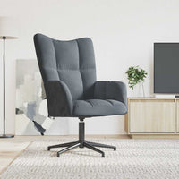 Sedia Relax Grigio Scuro in Velluto 328096