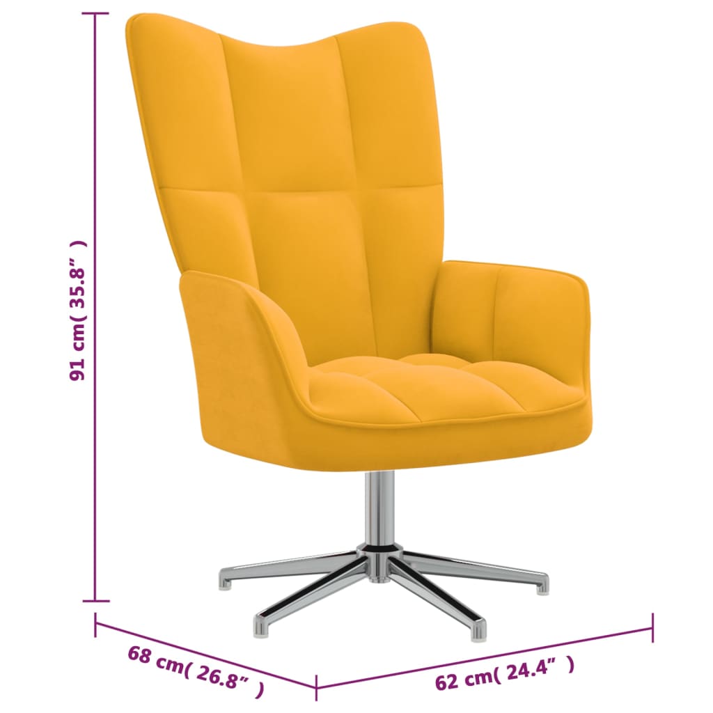 Sedia Relax Giallo Senape in Velluto cod mxl 6240