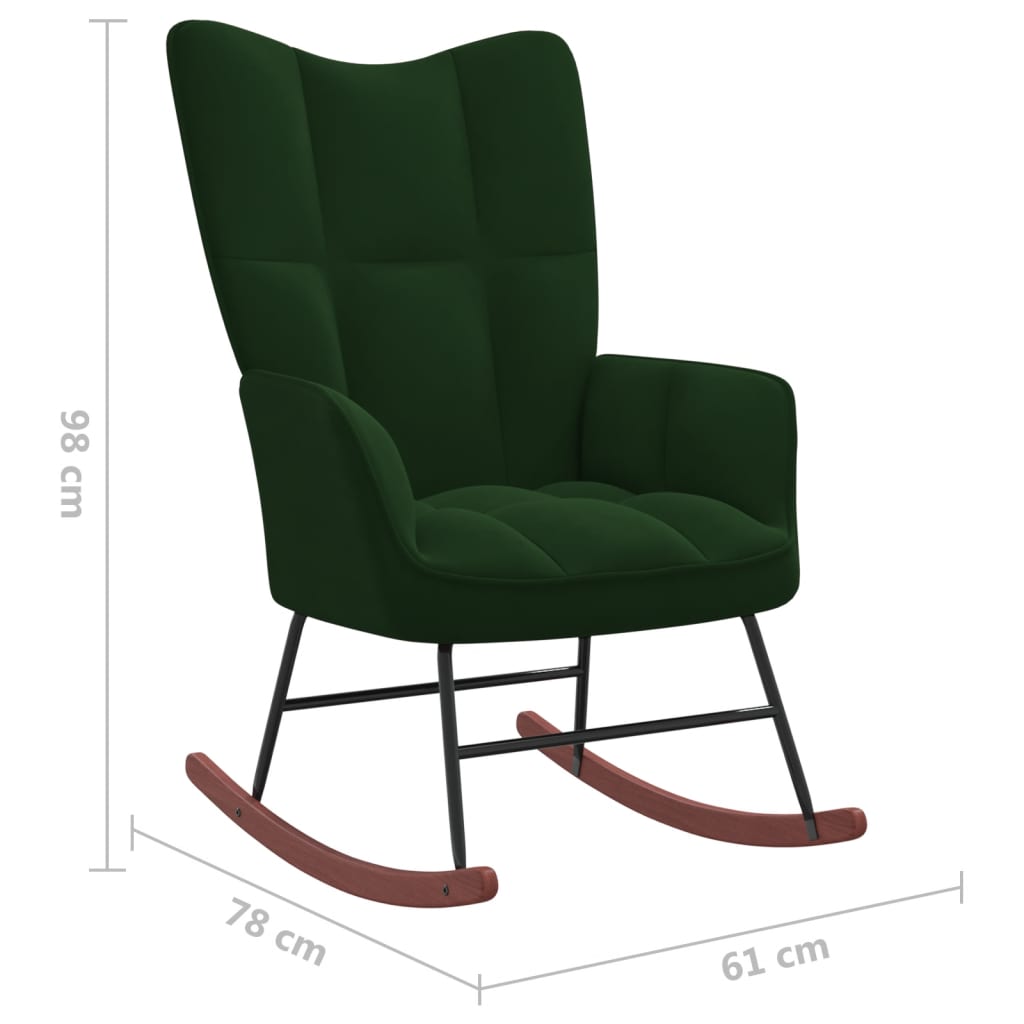 Sedia da Pranzo Verde Scuro in Velluto 328141