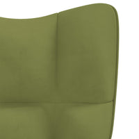 Poltrona a Dondolo con Poggiapiedi Verde Scuro in Velluto cod mxl 44165