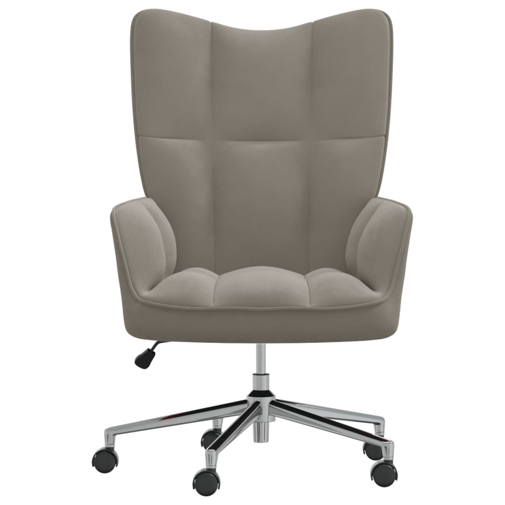 Poltrona Relax Grigio Chiaro in Velluto cod 12032