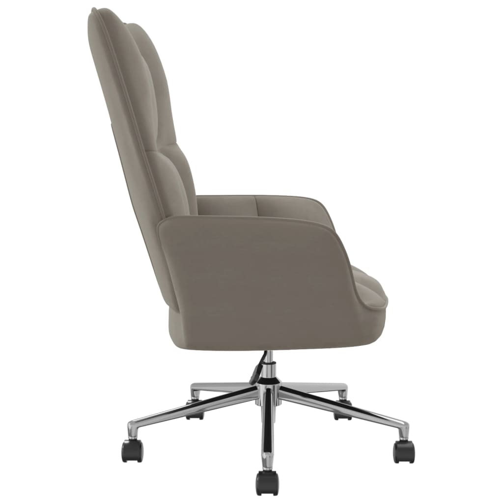 Poltrona Relax Grigio Chiaro in Velluto cod 12032