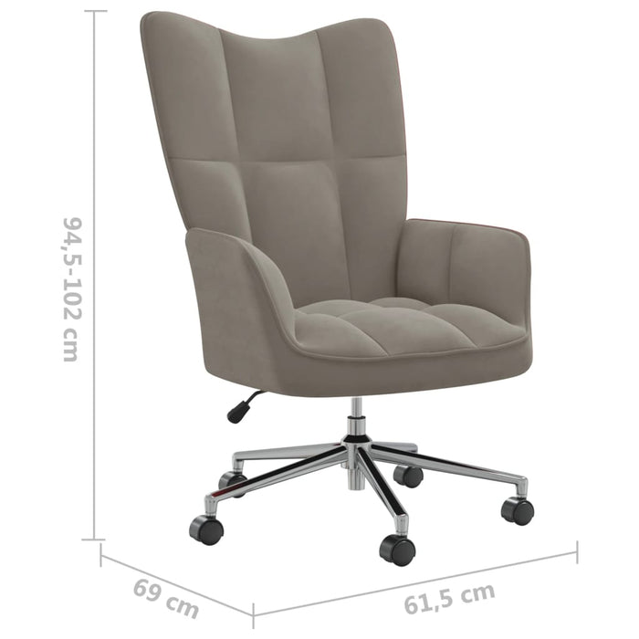 Poltrona Relax Grigio Chiaro in Velluto cod 12032