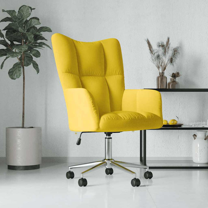 Poltrona Relax Giallo Senape in Velluto 328168