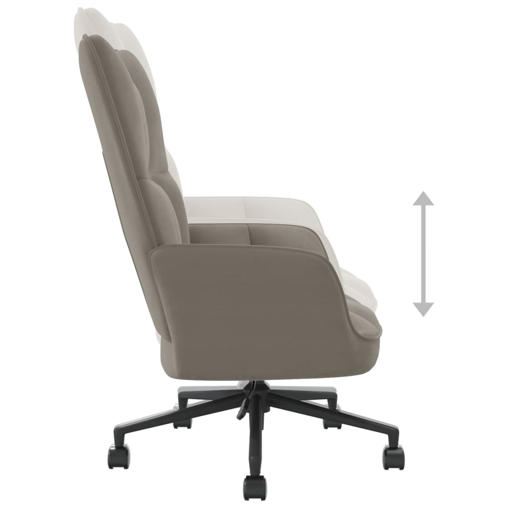 Poltrona Relax Grigio Chiaro in Velluto 328172