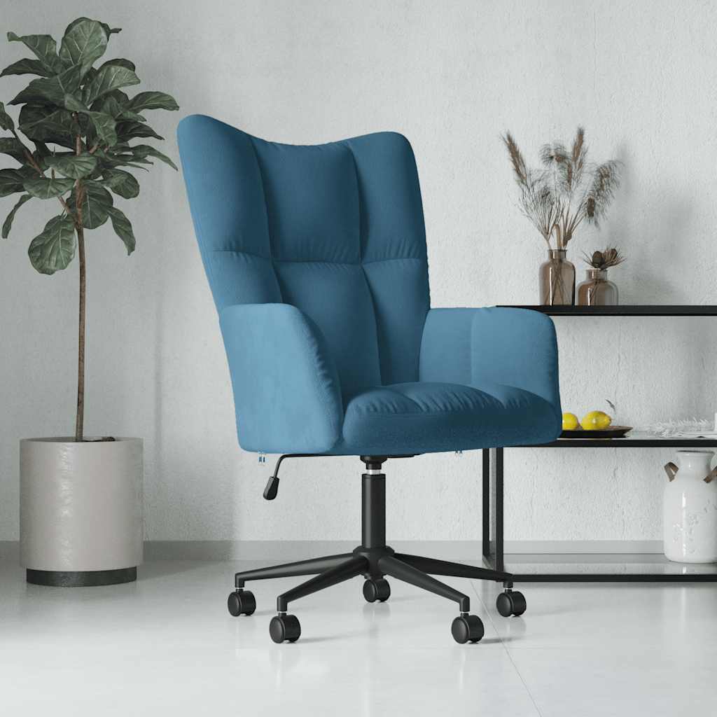 Sedia Relax Blu in Velluto 328182