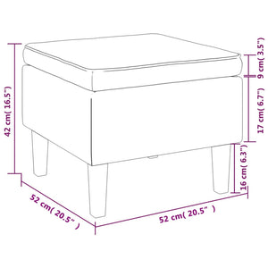 Poggiapiedi con Gambe in Legno Rosa in Velluto 329461