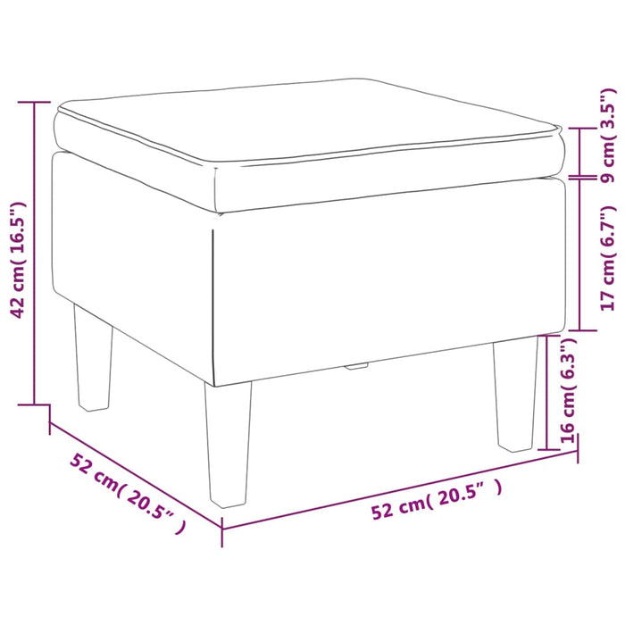 Poggiapiedi con Gambe in Legno Rosa in Velluto 329461