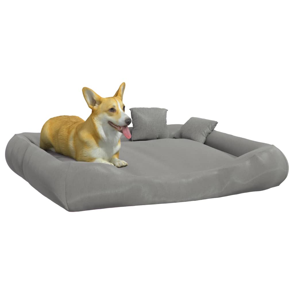 Cuccia per Cani con Cuscini Grigio 115x100x20 cm Tessuto Oxford