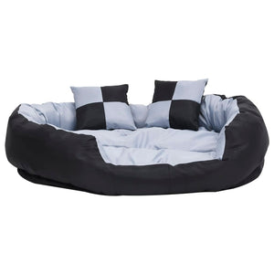 Cuscino per Cani Reversibile Lavabile Grigio e Nero 110x80x23cm cod mxl 49629