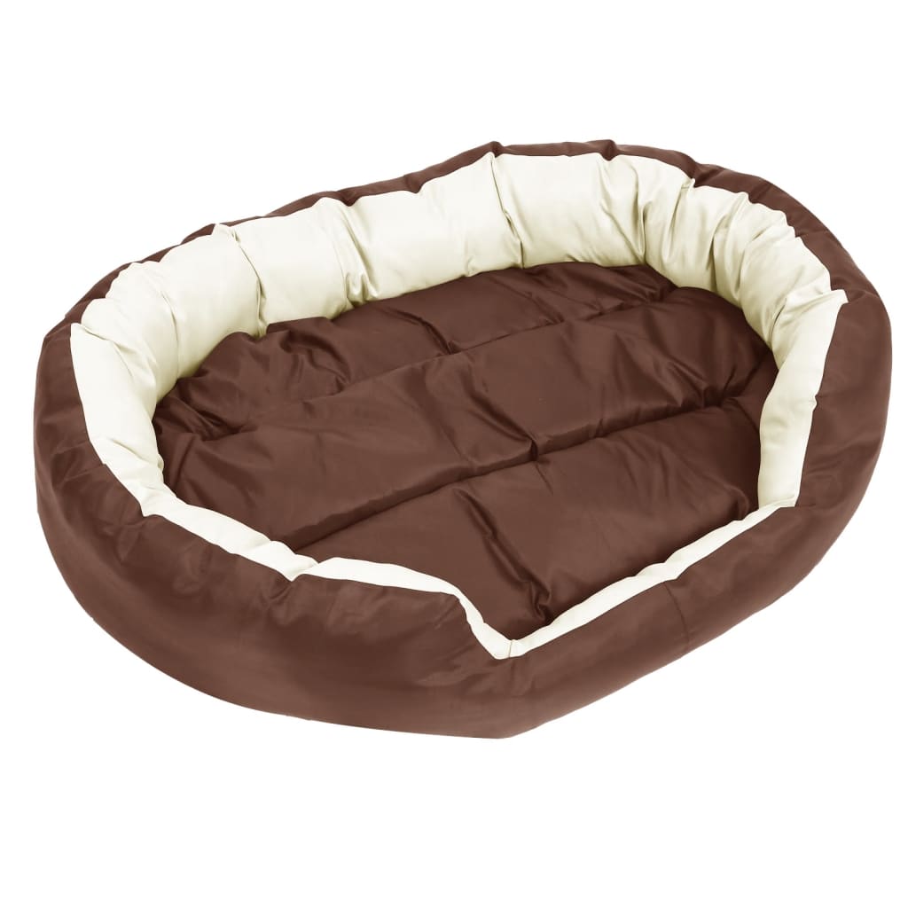 Cuscino per Cani Reversibile Lavabile Marrone Crema 110x80x23cm cod mxl 47745