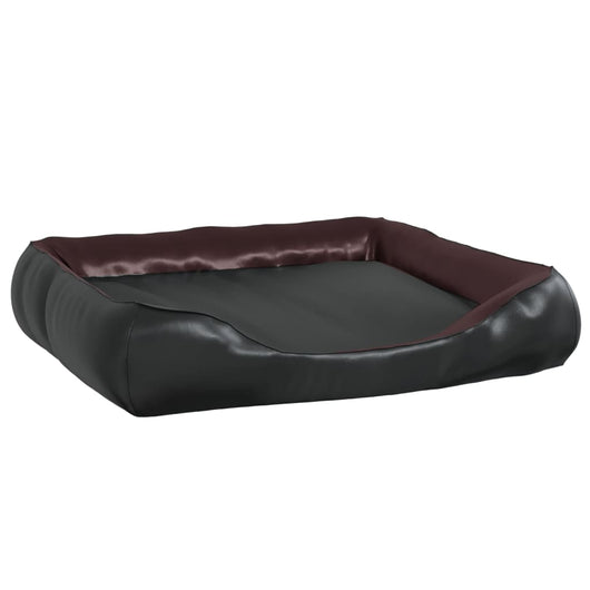 Cuccia per Cani Nera e Marrone 105x80x25 cm in Similpelle