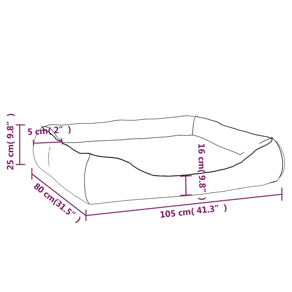 Cuccia per Cani Marrone 105x80x25 cm in Similpelle