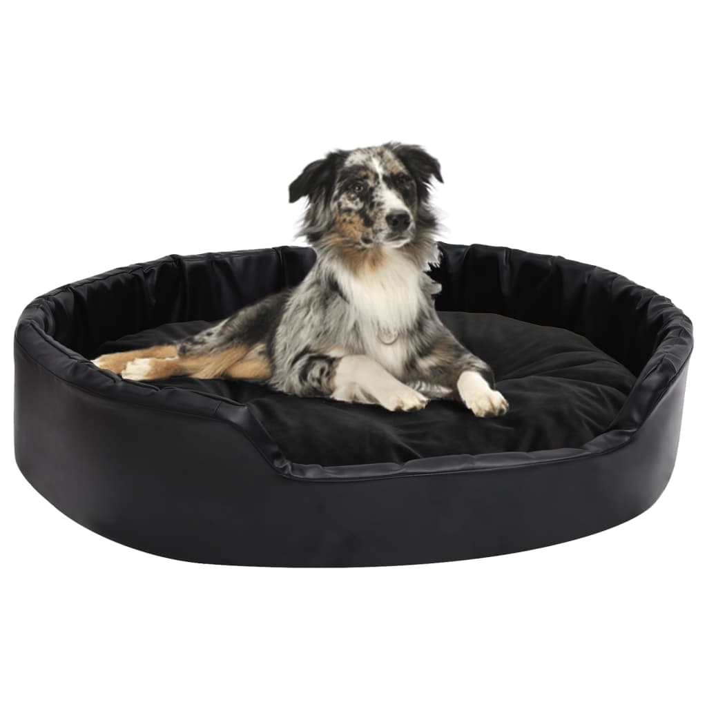 Lettino per Cani Nero 90x79x20 cm in Peluche e Similpelle cod mxl 47613