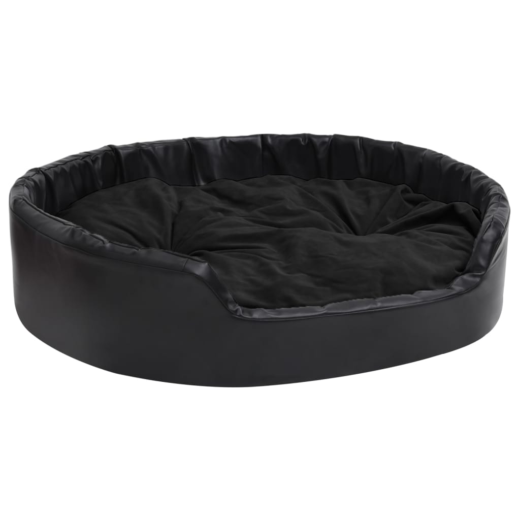 Lettino per Cani Nero 99x89x21 cm in Peluche e Similpelle 171264