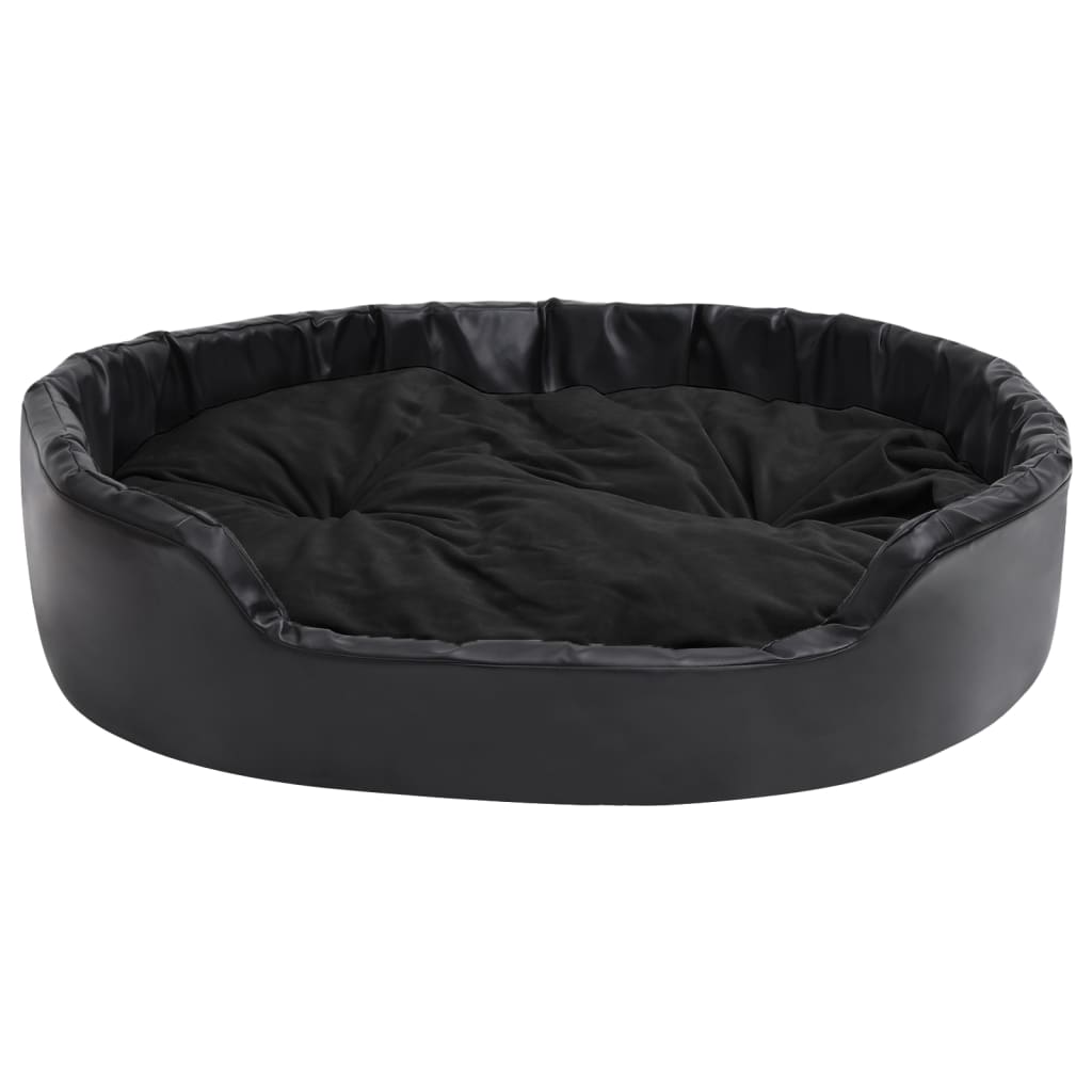 Lettino per Cani Nero 99x89x21 cm in Peluche e Similpelle 171264