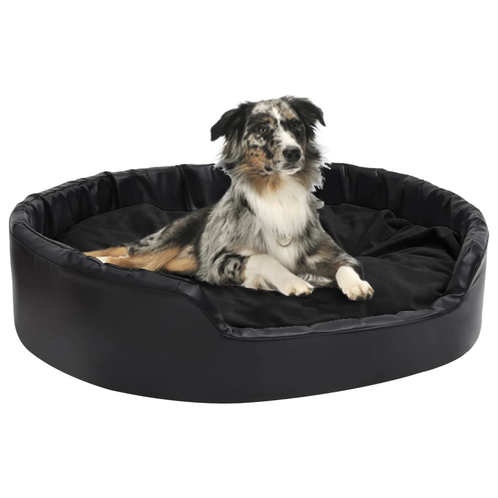 Lettino per Cani Nero 99x89x21 cm in Peluche e Similpelle 171264