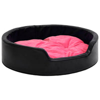 Lettino per Cani Nero e Rosa 99x89x21 cm Peluche e Similpelle cod mxl 48830