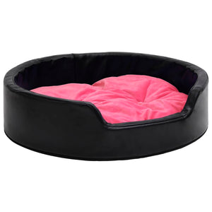 Lettino per Cani Nero e Rosa 99x89x21 cm Peluche e Similpelle cod mxl 48830